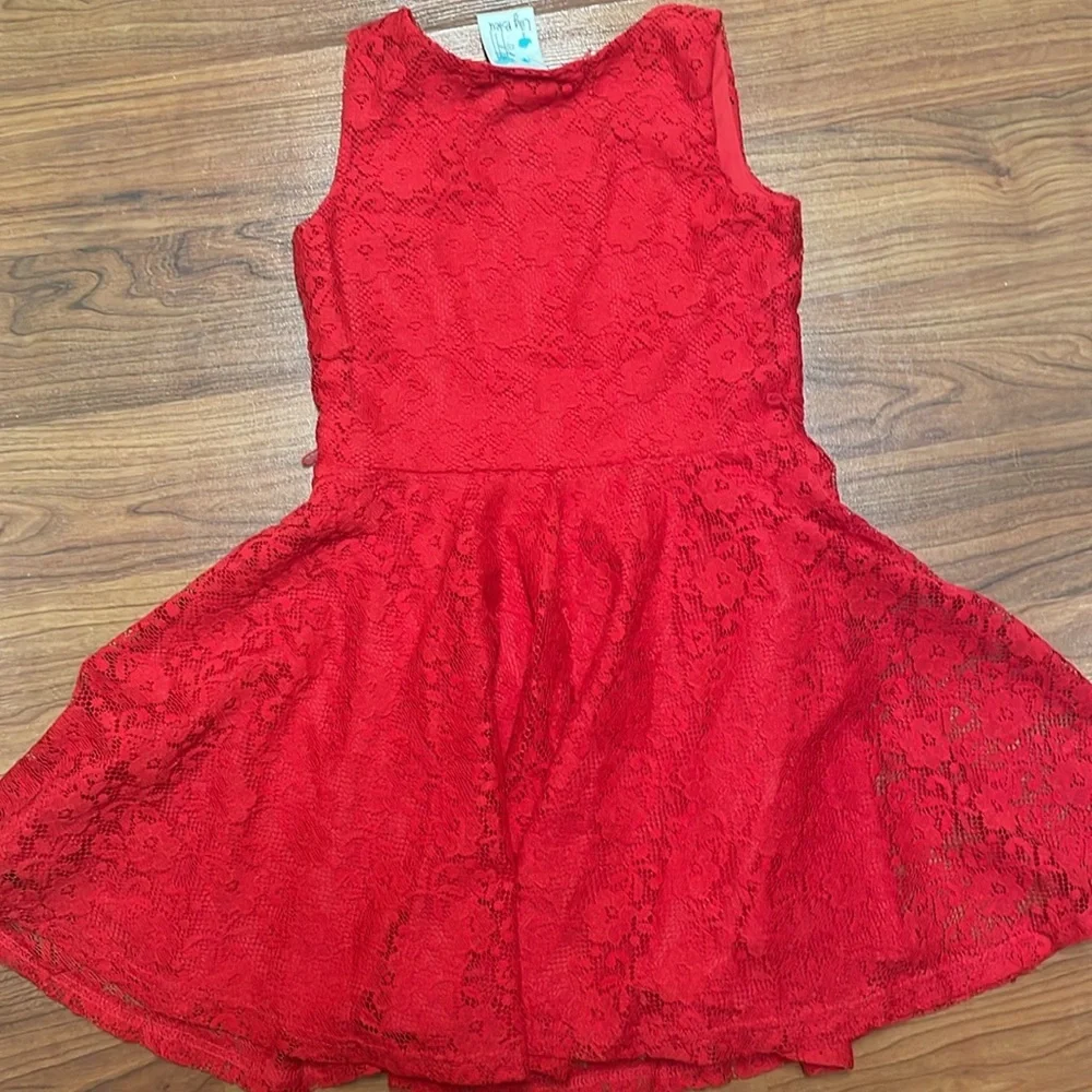 Lily Bleu Girls Red lace Sleeveless Dress size 5